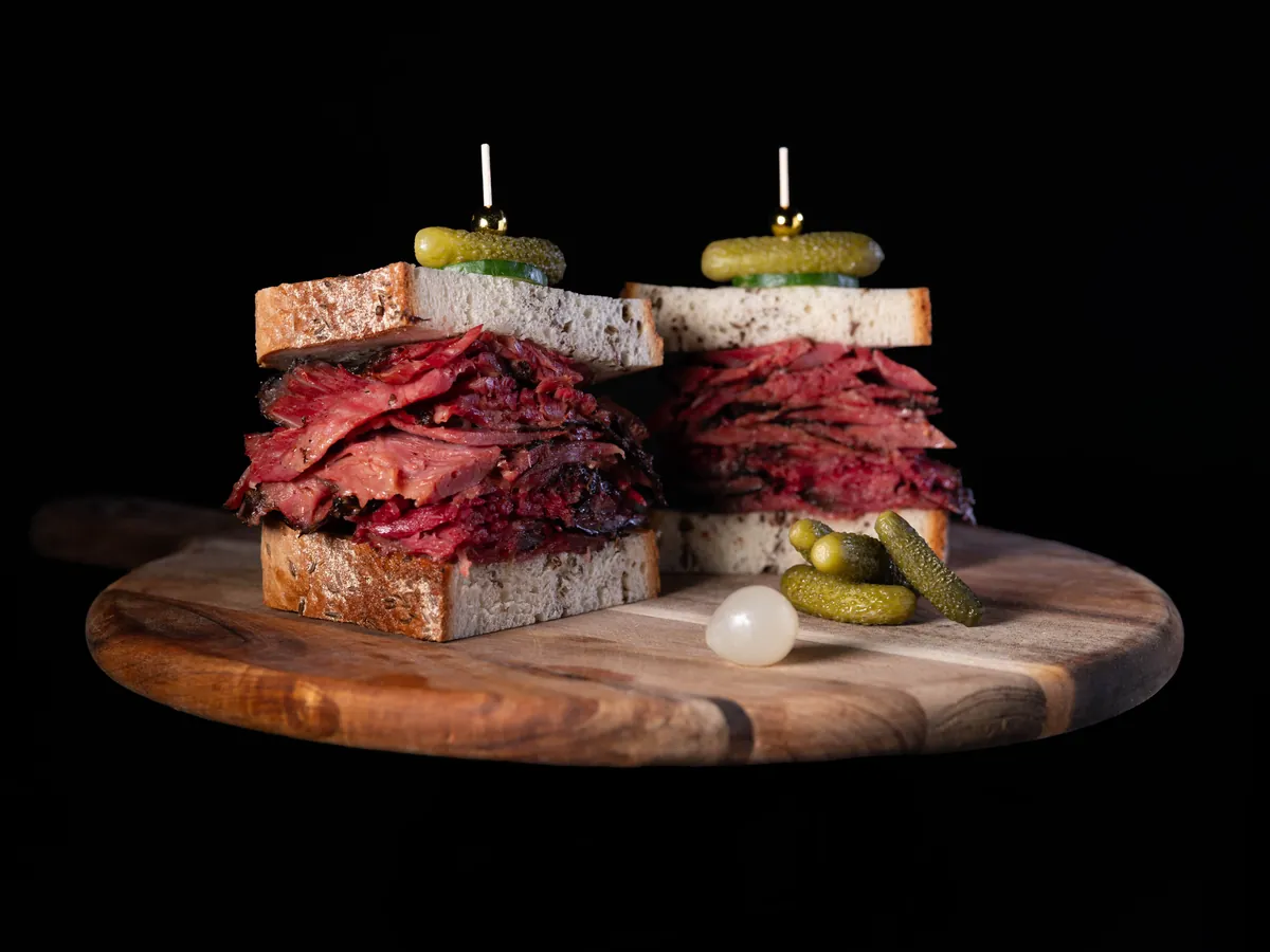 Chef David's signature pastrami, carved table side at Greenwich & Delancey